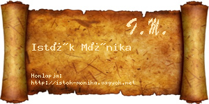 Istók Mónika névjegykártya